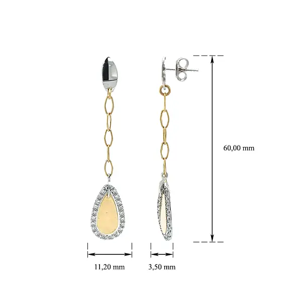 Visací Náušnice z Kombinovaného Zlata