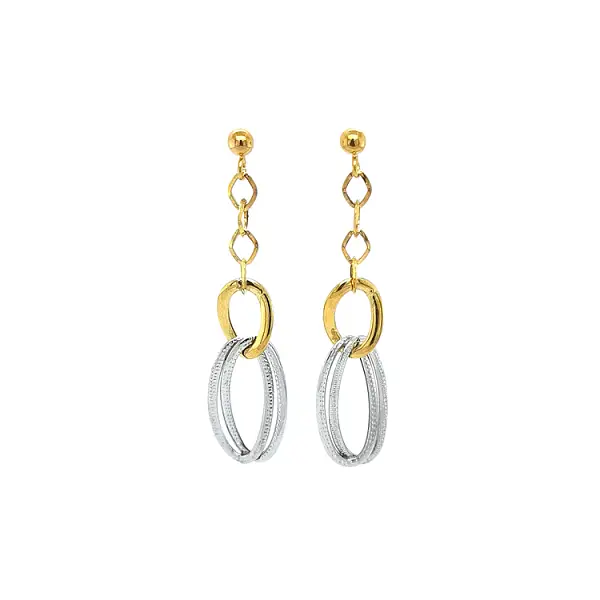 Visací Náušnice z Kombinovaného Zlata