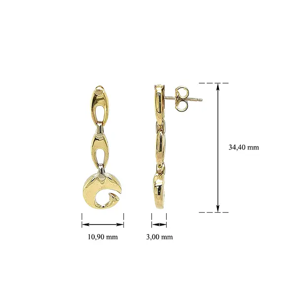 Zlaté Visací Náušnice