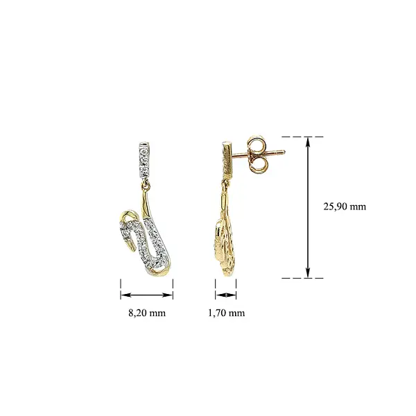 Zlaté Náušnice se Zirkony