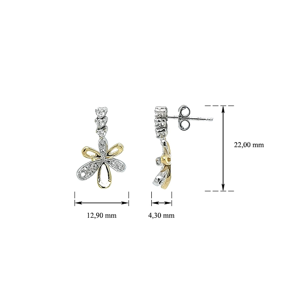 Earrings with Zircones in Gold