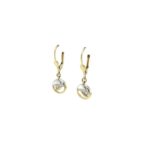 Visací Náušnice se Zirkony z Komibnovaného Zlata