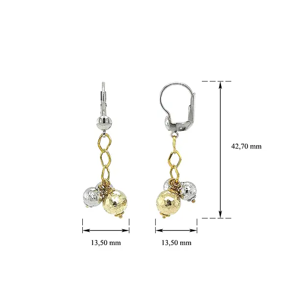 Visací Náušnice z Kombinovaného Zlata