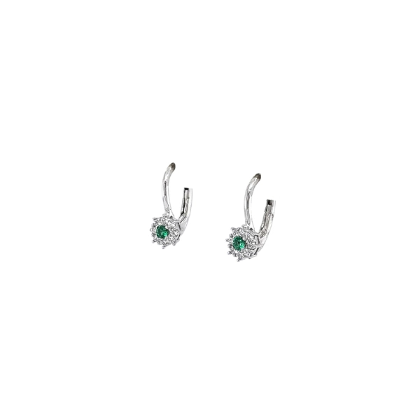 White Gold Emerald Earrings