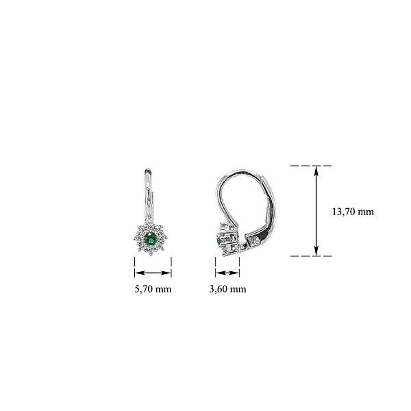 White Gold Emerald Earrings