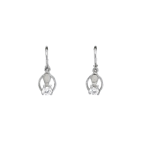 Children's Earrings with White Gold Zircons