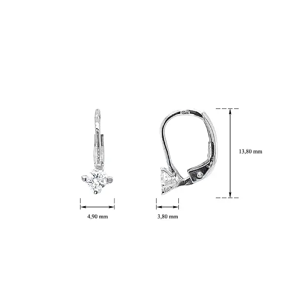 Náušnice se Zirkony z Bílého Zlata