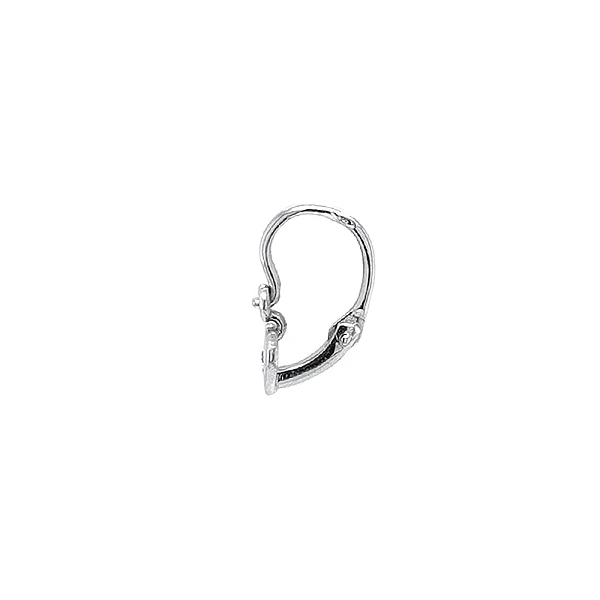 Children's Earrings with White Gold Rubies