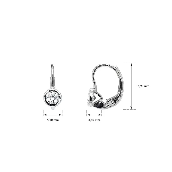 Náušnice se Zirkony z Bílého Zlata