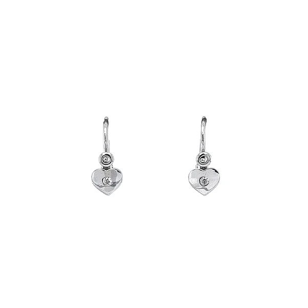Children's Earrings Hearts with Zircons