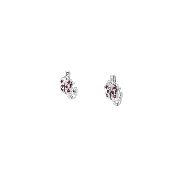 Earrings in Ladybug shape with Red Rhinestones