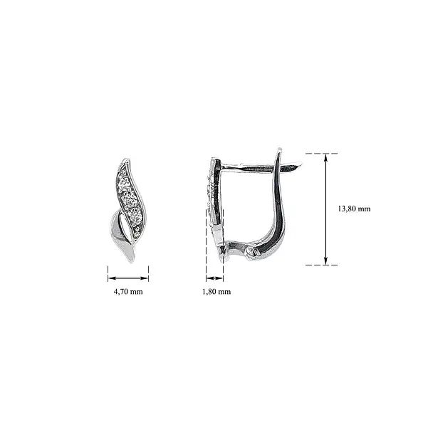 Náušnice z Bílého Zlata s Jemným Zirkonovým Zdobením