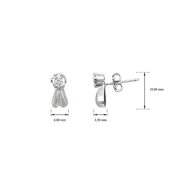 Elegantní Náušnice z Bílého Zlata s Minimalistickým Designem