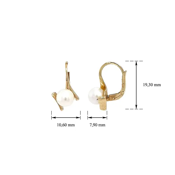 Zlaté Náušnice s Perlou