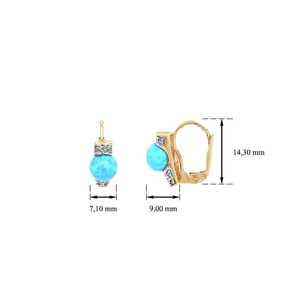 Zlaté Náušnice s Opály a Zirkony