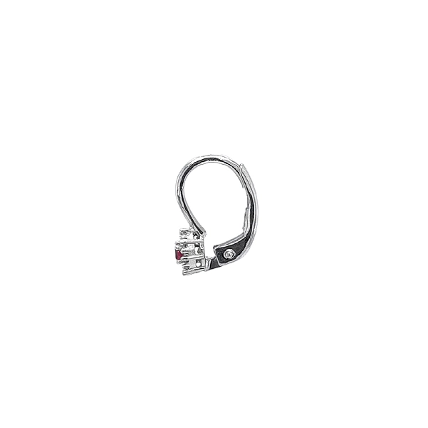 White Gold Earrings Decorated with Rubies and Fine Zircons