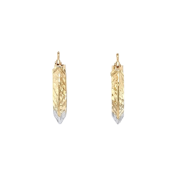 Elegant Hoop Earrings in Two-Tone Gold