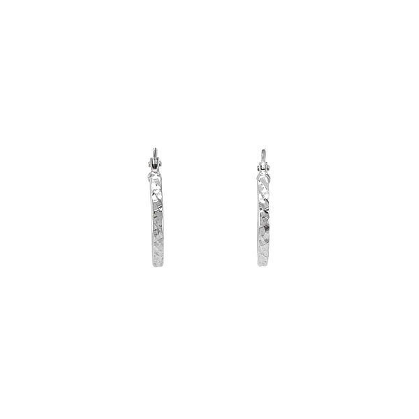 White Gold Round Earrings
