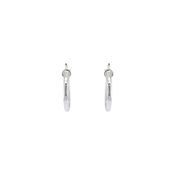 White Gold Round Earrings
