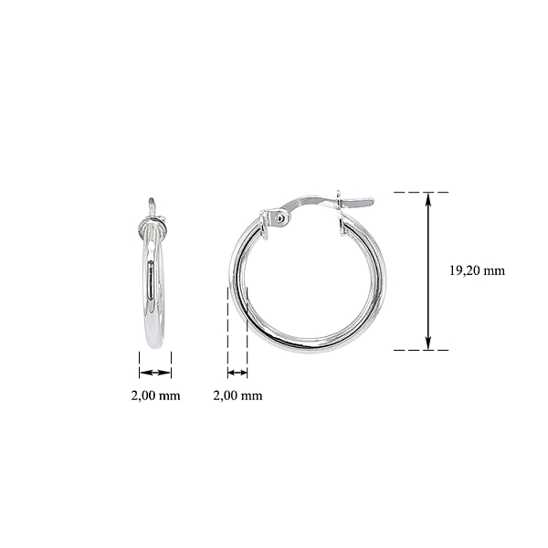 White Gold Round Earrings