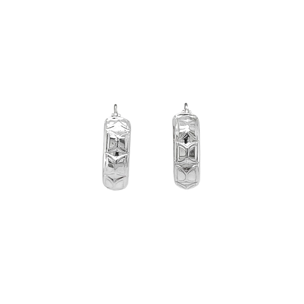 White Gold Round Earrings