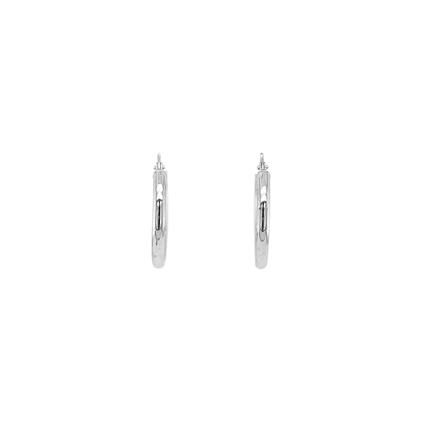 White Gold Round Earrings