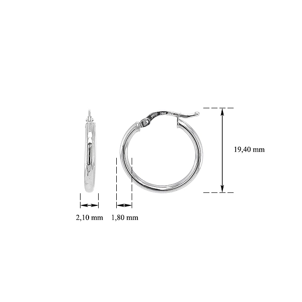 White Gold Round Earrings