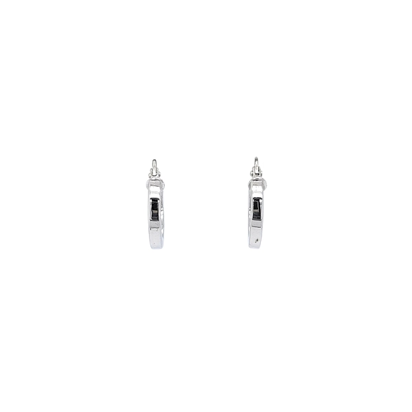 White Gold Round Earrings
