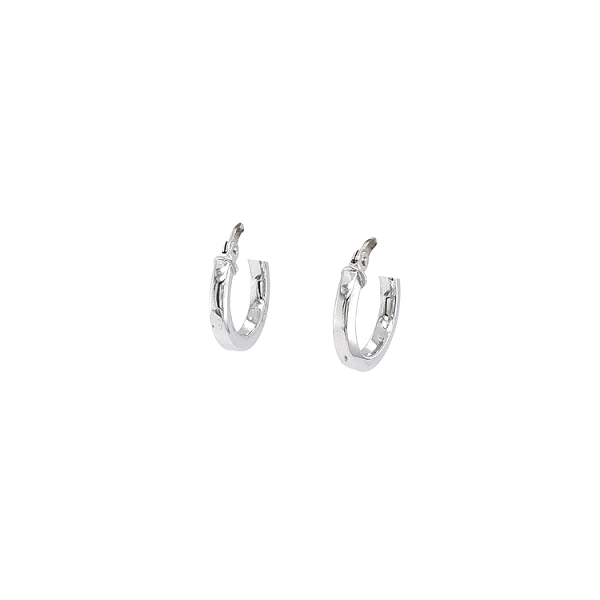 White Gold Round Earrings