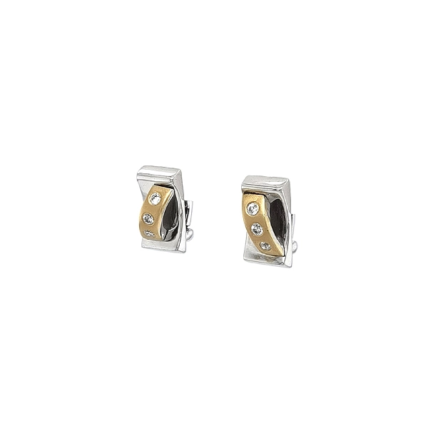 Vibrant Gold Earrings with Zircons