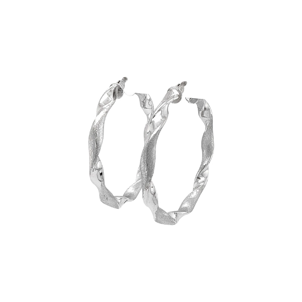 White Gold Round Earrings