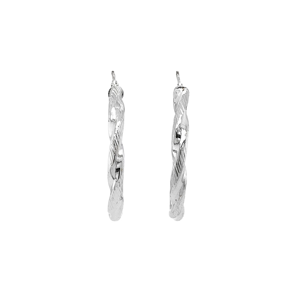 White Gold Round Earrings