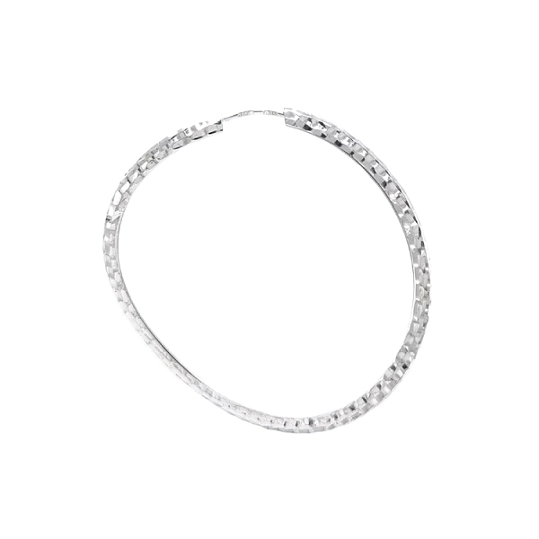 White Gold Round Earrings