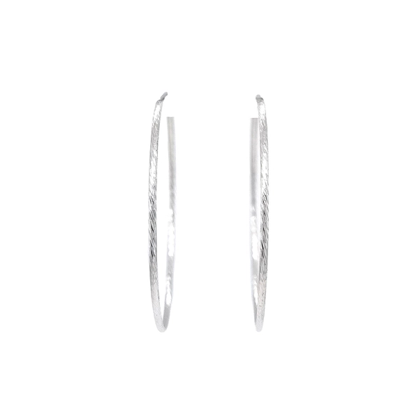 White Gold Round Earrings
