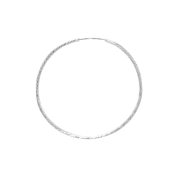 White Gold Round Earrings