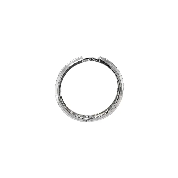 Kruhové Náušnice se Zirkony z Bílého Zlata