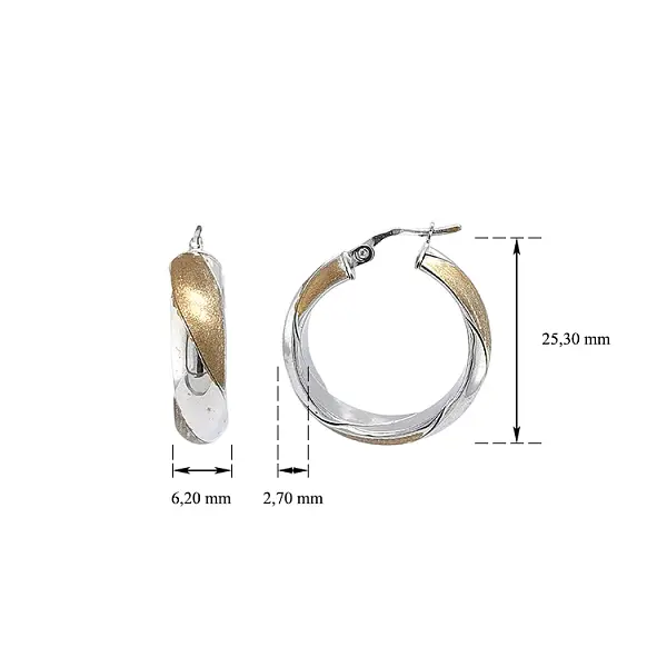 Kruhové Náušnice z Kombinovaného Zlata
