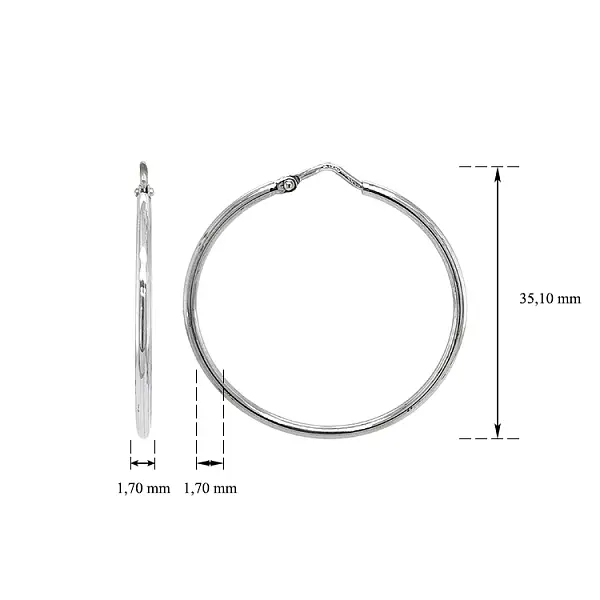 Kruhové Náušnice z Bílého Zlata