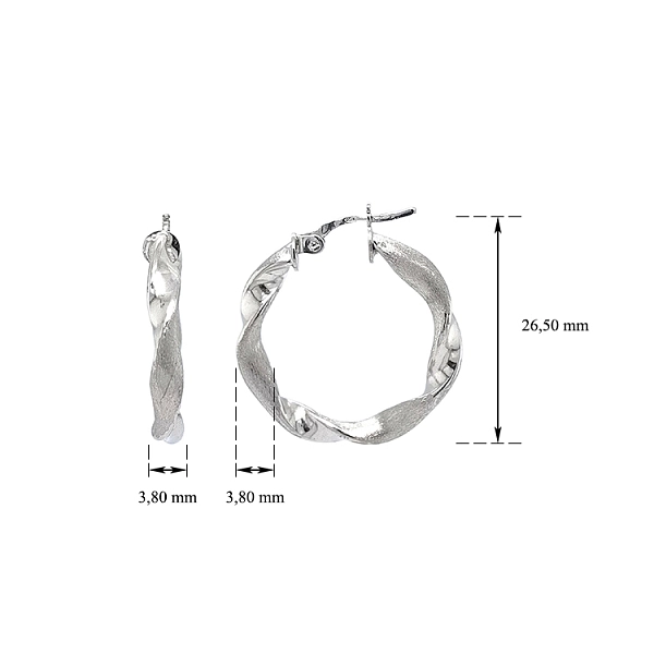 White Gold Round Earrings