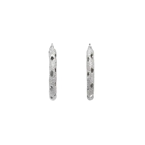 Kruhové Náušnice z Bílého Zlata