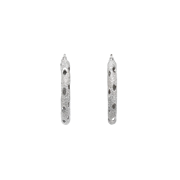 White Gold Round Earrings