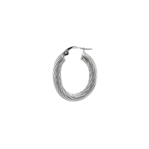 White Gold Round Earrings