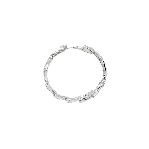 Kruhové Náušnice se Zirkony z Bílého Zlata