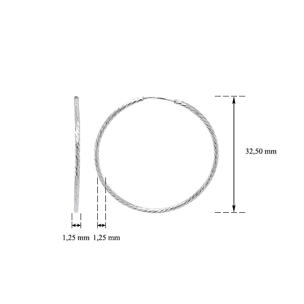 Kruhové Náušnice z Bílého Zlata
