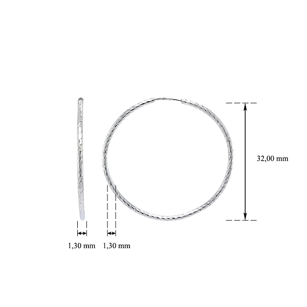 White Gold Round Earrings