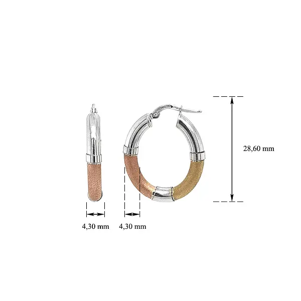 Kruhové Náušnice z Kombinovaného Zlata