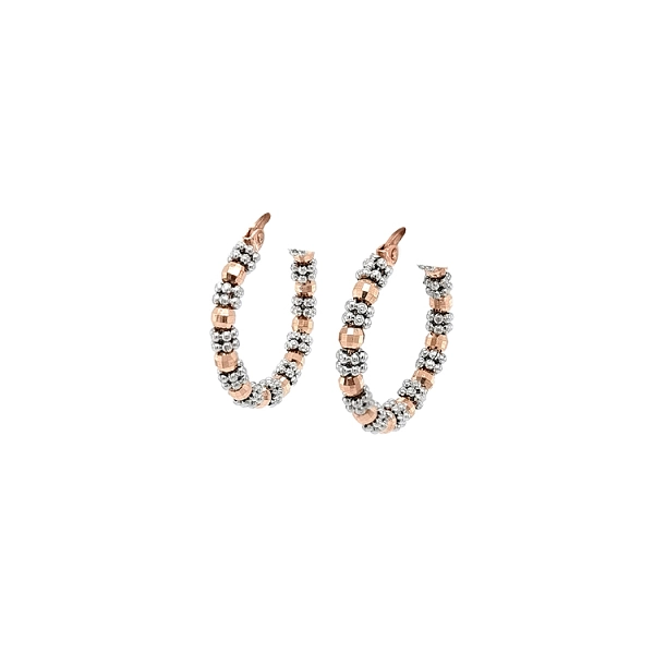 Round Earrings made of Combination Gold