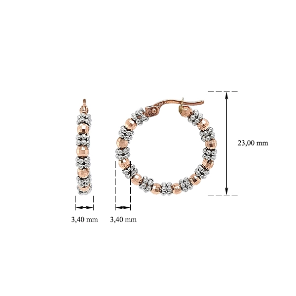 Round Earrings made of Combination Gold