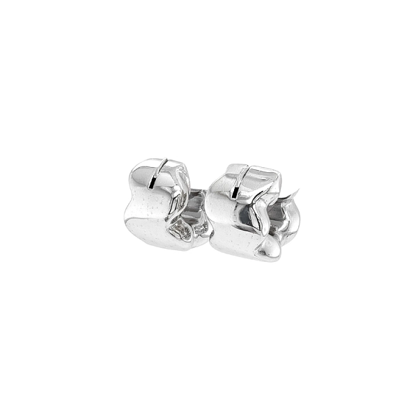 White Gold Round Earrings
