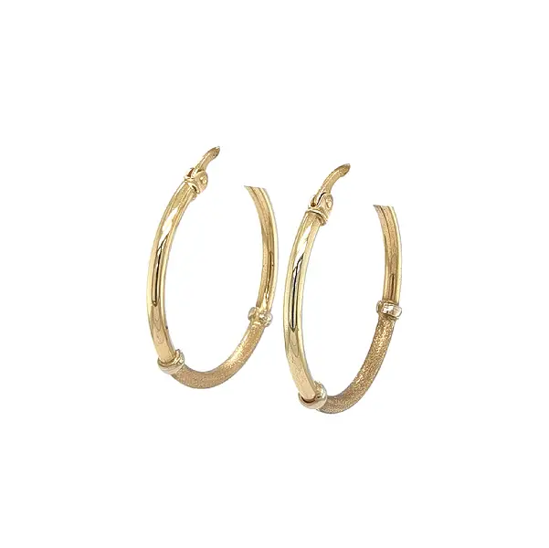 Výrazné Kruhové Náušnice s Kombinací Lesku a Matu